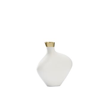 Asymmetric Vase Small In Cream and Gold