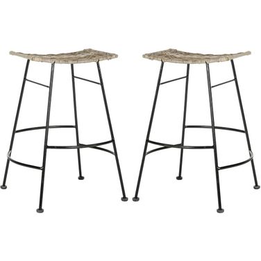 Atara Gray Rattan Seat Counter Stool Set of 2