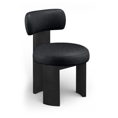 Atelier Vegan Leather Upholstered Dining Chair Set of 2 In Black