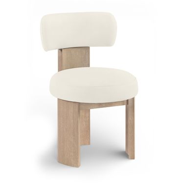 Atelier Vegan Leather Upholstered Dining Chair Set of 2 In Cream