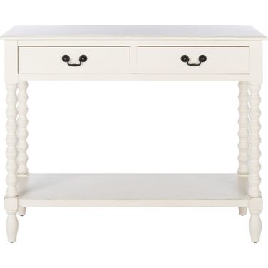 Athena 2 Drawer Console Table in Distressed White