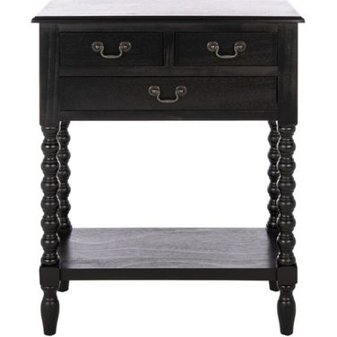 Athena 3 Drawer Console Table in Black