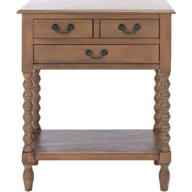 Athena 3 Drawer Console Table in Brown