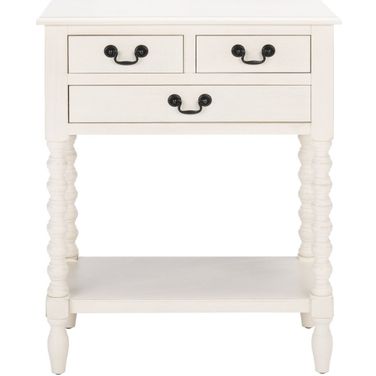 Athena 3 Drawer Console Table in Distressed White
