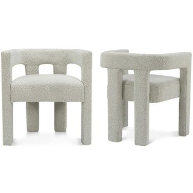 Athena Boucle Fabric Accent/Dining Chair In Cream