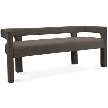 Athena Boucle Fabric Bench In Brown