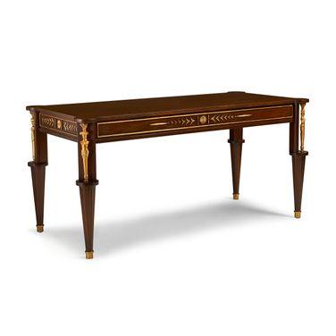 Athena Desk In Mahogany and Gold