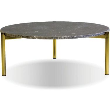 Atlas 31 Inch Black Marble Top With Rough Edge With Gold Legs Coffee Table