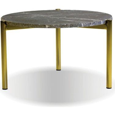 Atlas Black Marble Top With Rough Edge With Gold Legs 23 Inch Small Coffee Table