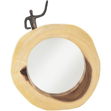 Atlas Cross Cut Mirror In Black And Brown TH101640