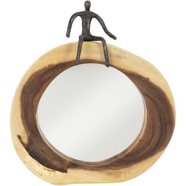 Atlas Cross Cut Mirror In Black And Brown TH101835