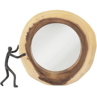Atlas Crosscut Small Mirror In Black And Brown TH102267