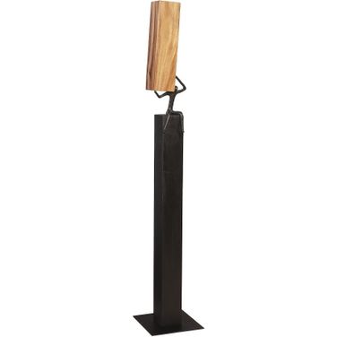 Atlas Pole Sculpture In Brown And Black