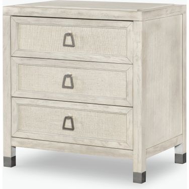 Atlas Three Drawer Nightstand In Off White