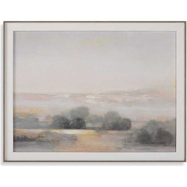 Atmospheric Neutral Landscape Print In Multi