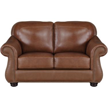 Attleboro Leather Loveseat In Brown