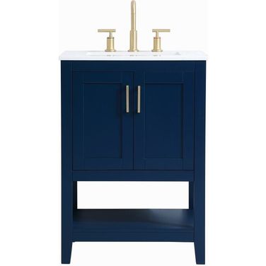 Aubrey 24 Inch Single Bathroom Vanity In Blue