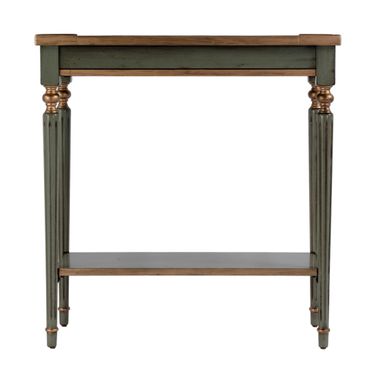 Aubrey 29 Inch Rectangular Console Table with Lower Open Shelf In Pastel Green