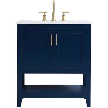 Aubrey 30 Inch Single Bathroom Vanity In Blue