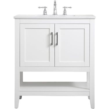 Aubrey 30 Inch Single Bathroom Vanity In White