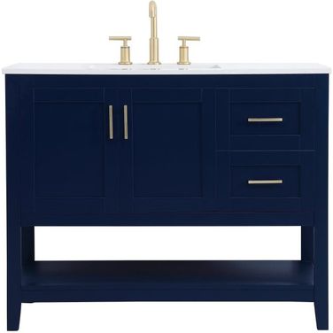 Aubrey 42 Inch Single Bathroom Vanity In Blue