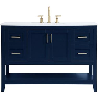 Aubrey 48 Inch Single Bathroom Vanity In Blue