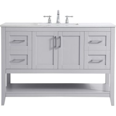 Aubrey 48 Inch Single Bathroom Vanity In Grey