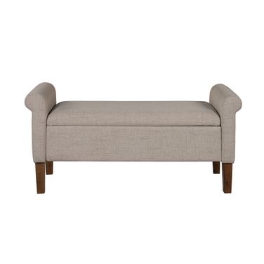 Aubrey Upholstered Storage Bench In Cream