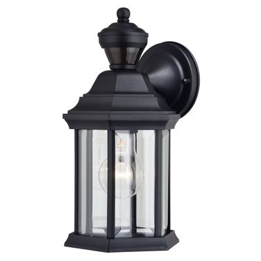 Auburn Dualux 6.25 Inch Outdoor Motion Sensor Wall Light In Textured Black