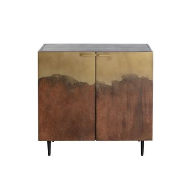 Auburn Nightstand In Antique Brass and Black