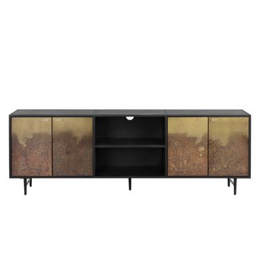 Auburn Storage Cabinet In Antique Brass and Black