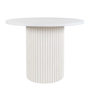 Auden 48 Inch Round Counter Height Fluted Pedestal Dining Table In White