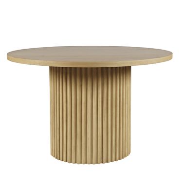 Auden 48 Inch Round Fluted Pedestal Base Dining Table In Natural