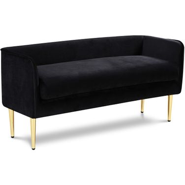 Audrey Velvet Bench In Black