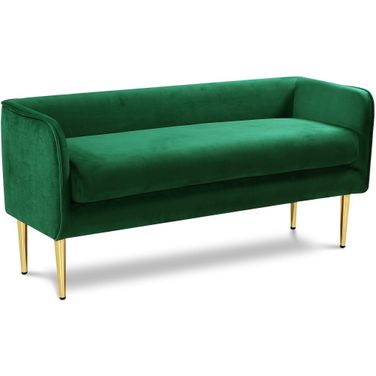 Audrey Velvet Bench In Green