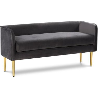 Audrey Velvet Bench In Grey
