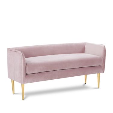 Audrey Velvet Bench In Pink