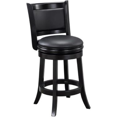Augusta 24 Inch Swivel Counter Stool In Black