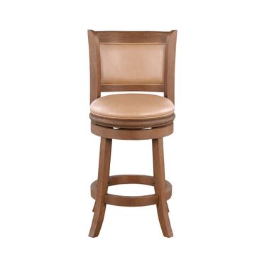Augusta Swivel Counter Stool In Chestnut Wire-Brush and Light Brown