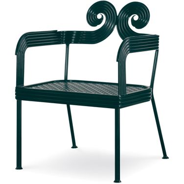 Augustine Scrolled Side Chair In Litchfield Green