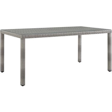 Aura Gray 68 Inch Outdoor Patio Wicker Rattan Dining Table