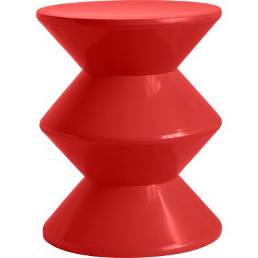 Aura Modern Plastic Side End Table For Indoor Or Outdoor Use In Red