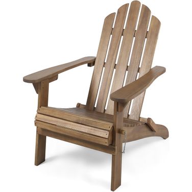 Aurascape Outdoor Acacia Wood Foldable Adirondack Chair In Dark Brown