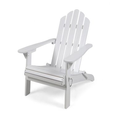 Aurascape Outdoor Acacia Wood Foldable Adirondack Chair In White