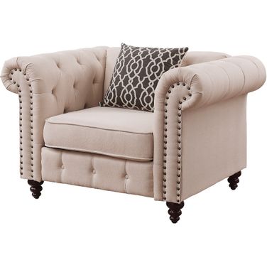 Aurelia Beige Linen Chair