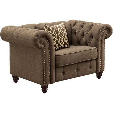 Aurelia Brown Linen Chair
