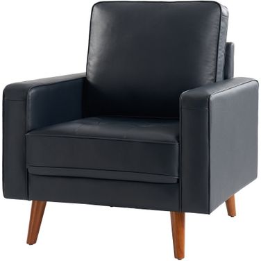 Aurelian Genuine Leather Armchair In Navy