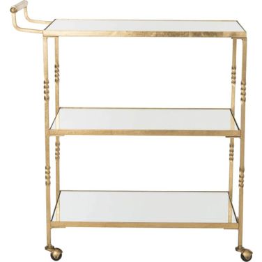 Aurelius Gold and Mirror Top Bar Cart