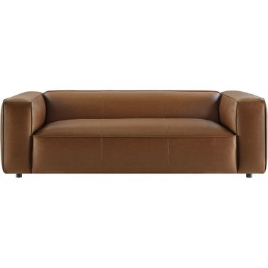 Auren Upholstered Vegan Leather Sofa In Coffee