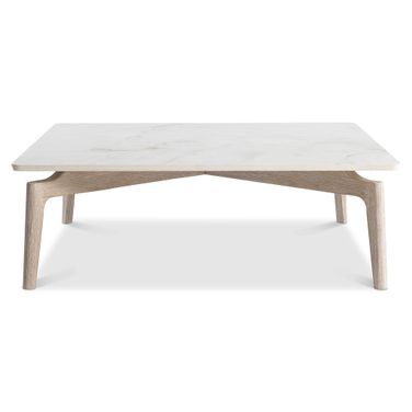 Aurora 44 Inch Outdoor Cocktail Table In White and Brown